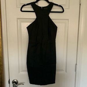 Faux leather mini dress